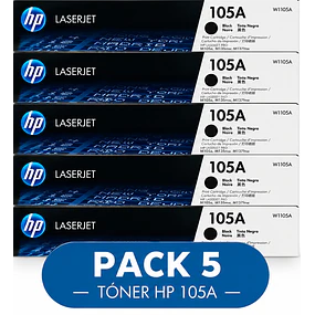 PACK 5 TONER HP W1105A 105A ORIGINAL 107 137FNW