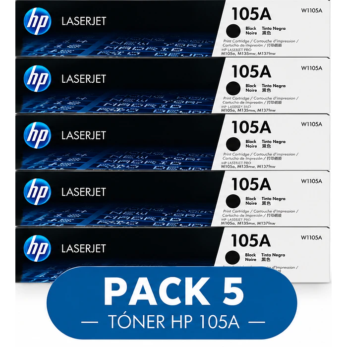Pack 5 Tóner HP 105A W1105A Original