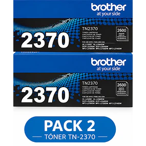 PACK 2 TONER BROTHER TN-2370 NEGRO ORIGINAL