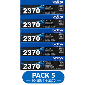 PACK 5 TONER BROTHER TN-2370 NEGRO ORIGINAL