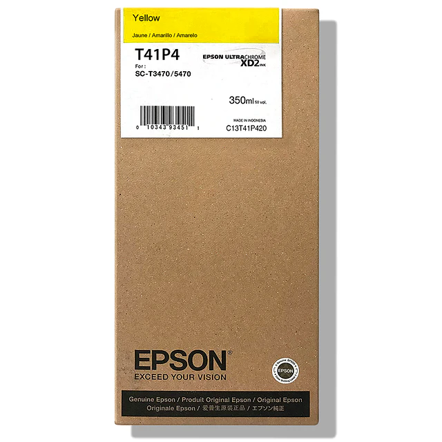 Tinta Epson T41P420 Yellow 350ML, Surecolor T5475