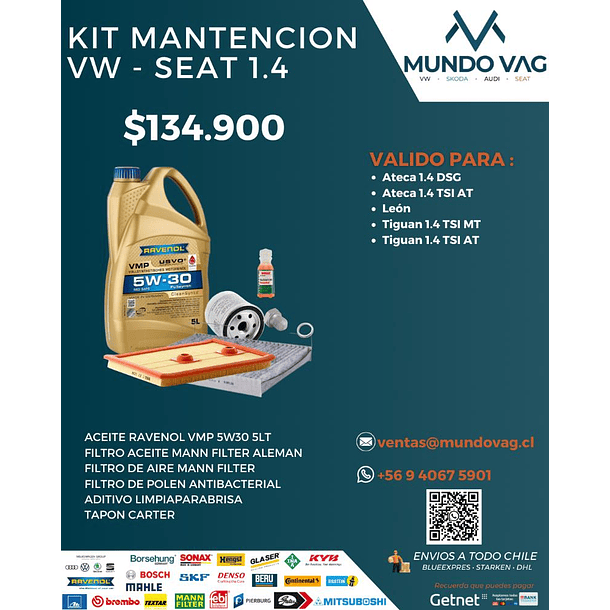 KIT MANTENCION VW - SEAT 1.4