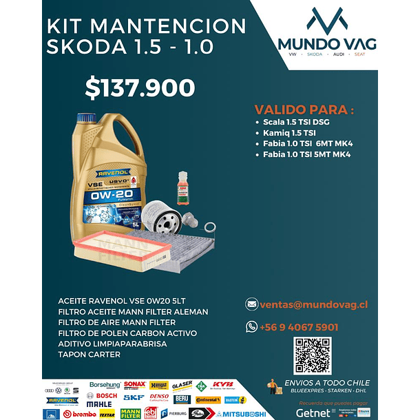 KIT MANTENCION SKODA 1.5 - 1.0