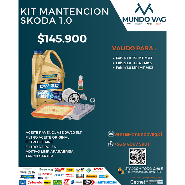 KIT MANTENCION SKODA 1.0