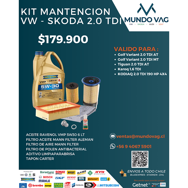 KIT MANTENCION VW - SKODA 2.0 TDI