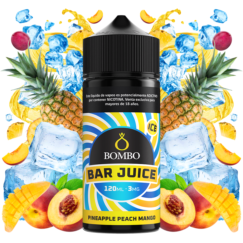 Bombo Bar Juice - Piña, Melocotón y Mango ice 120ml 1