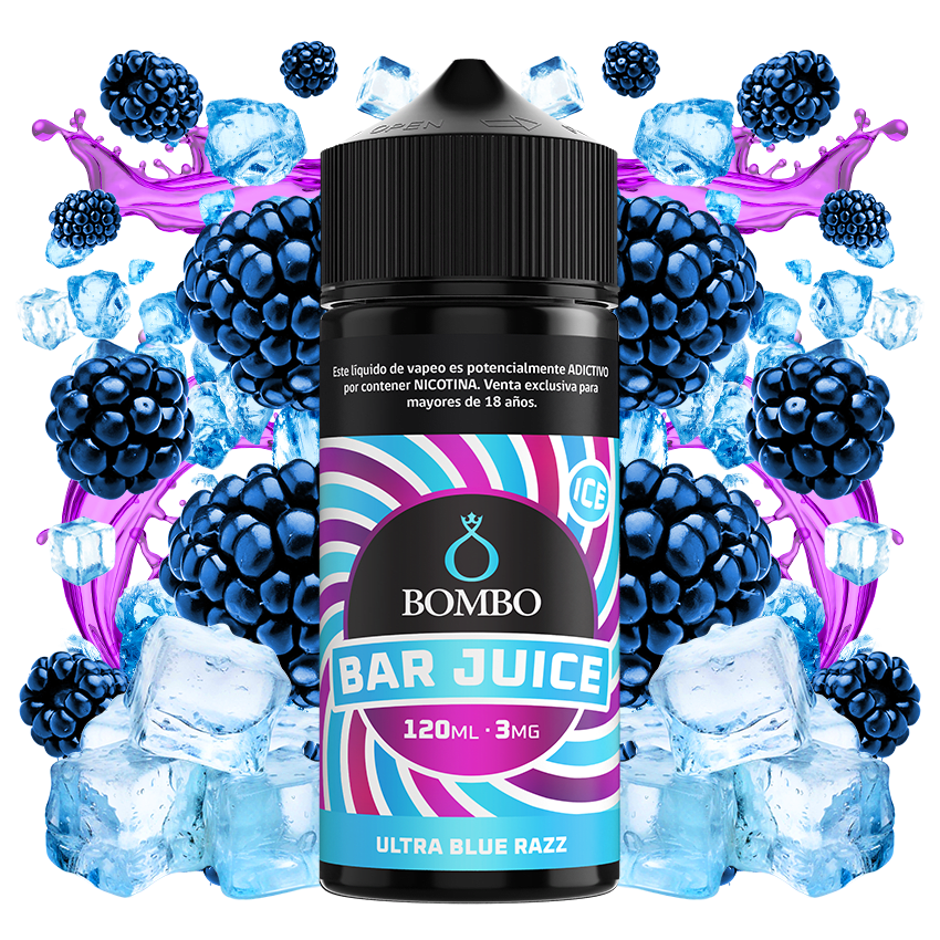 Bombo Bar Juice Ultra Blue Razz 120ml - Frambuesa Azul ice  1