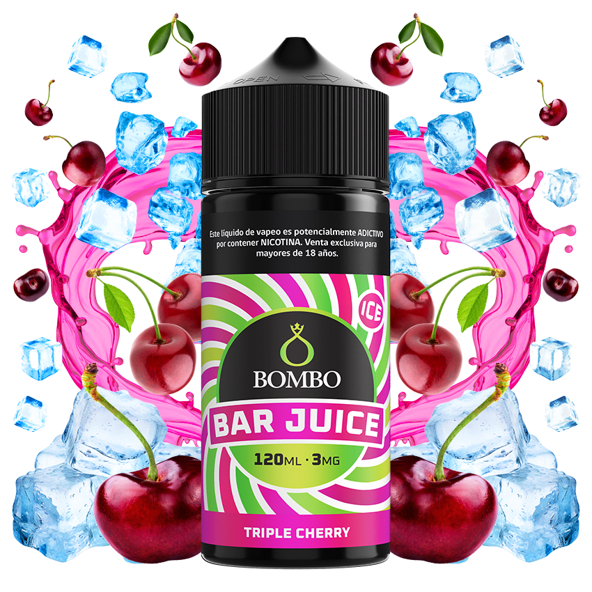 Bombo Bar Juice Triple Cherry 120ml - Cerezas ice  2