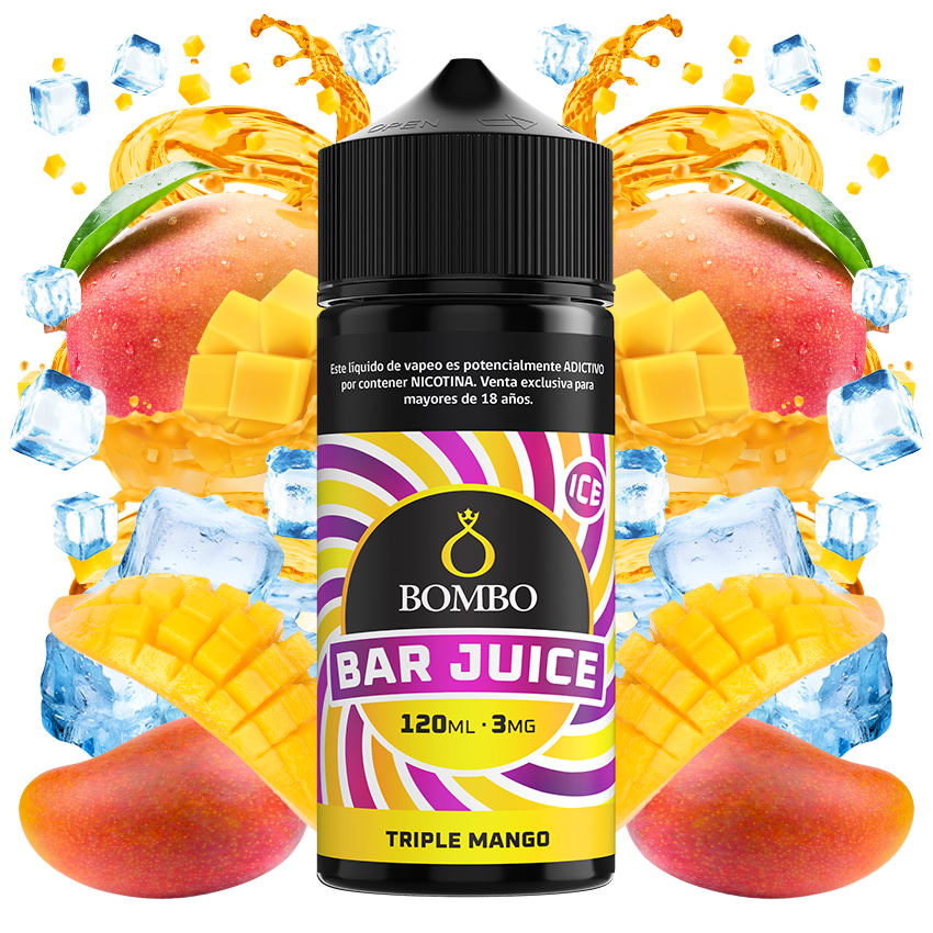 Bombo Bar Juice Triple Mango 120ml - Mango ice  1