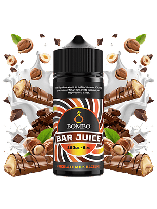 Bombo Bar Juice Chocolate Milk Hazelnut 120ml - Chocolate, Leche y Avellanas 120ml