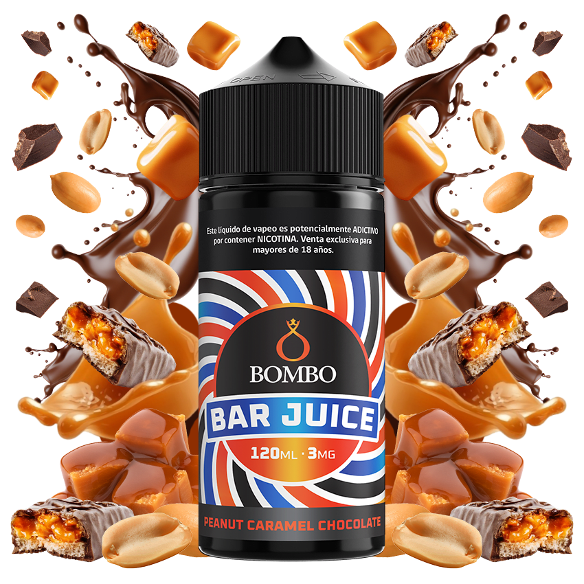 Bombo Bar Juice Peanut Caramel Chocolate - Maní, Caramelo y Chocolate 120 ml 1