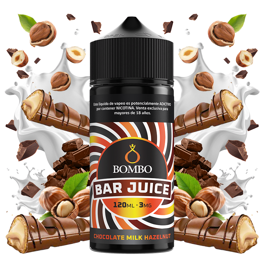 Bombo Bar Juice Chocolate Milk Hazelnut 120ml - Chocolate, Leche y Avellanas 1