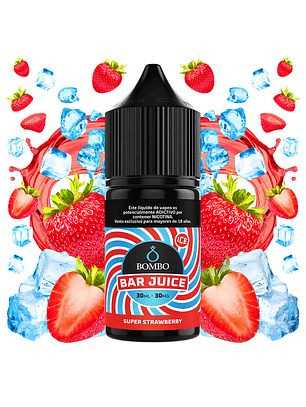 Bombo Bar Juice Super Strawberry Ice Salt 30ml - Frutillas Refrescantes