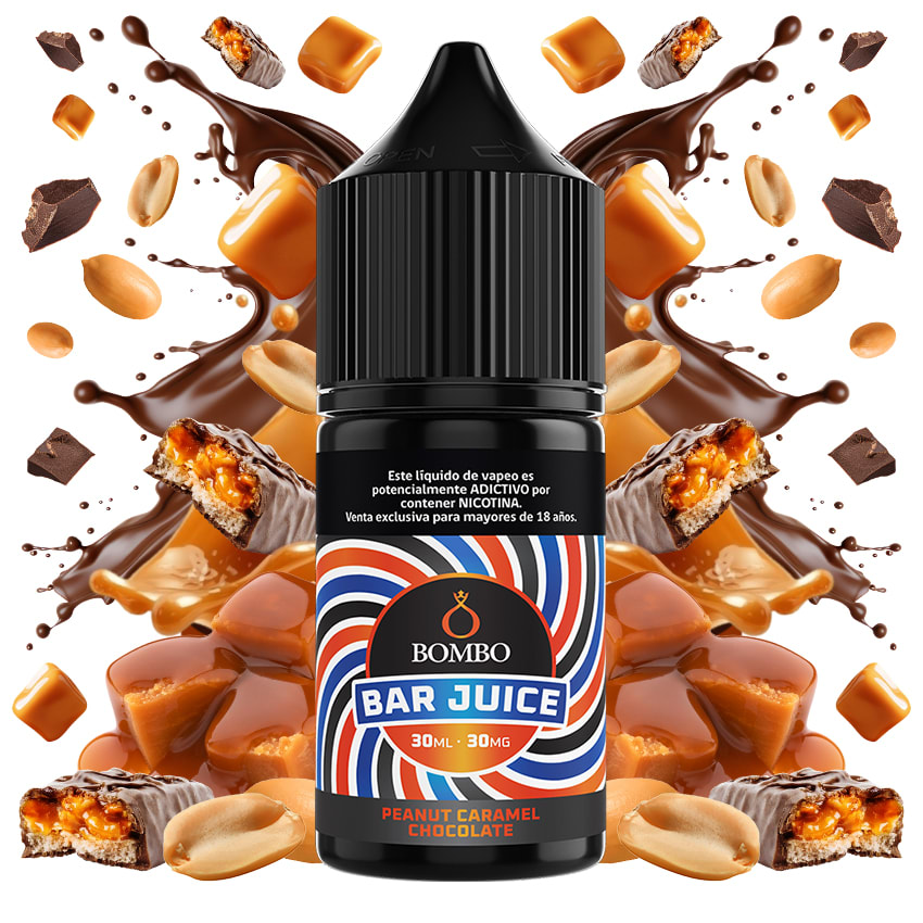 Bombo Bar Juice Peanut Caramel Chocolate Salt 30ml - Maní, Caramelo y Chocolate 30ml 1