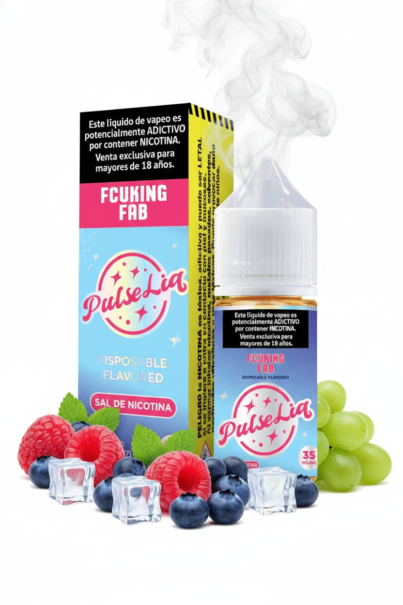PulseLiq By Fcuking Fab Salt 30ML - Frambuesa, Arándano, Uva Verde Hielo 1
