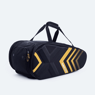 BOLSO MUNICH RACKET BAG NEGRO-DORADO