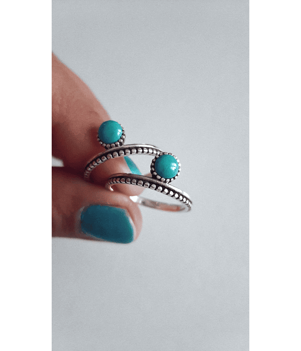 ANILLO FLOR TURQUESA 925°