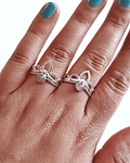 ANILLO FLOR CUARZO 925°