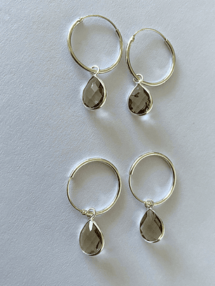 ARGOLLAS CRISTAL GOTAS 925