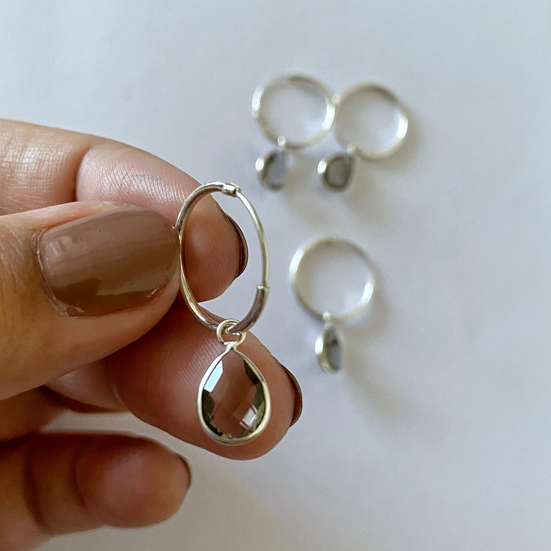 ARGOLLAS CRISTAL GOTAS 925 2