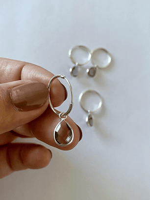 ARGOLLAS CRISTAL GOTAS 925