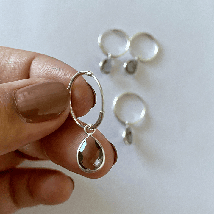 ARGOLLAS CRISTAL GOTAS 925 2