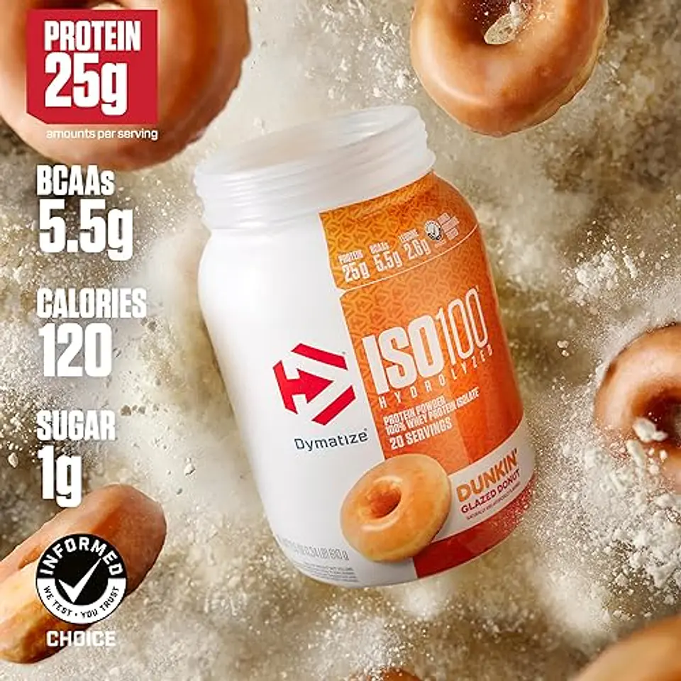 ​Proteína Dymatize Iso100 Dunkin Donuts Glazed Donut 1.34lb 2