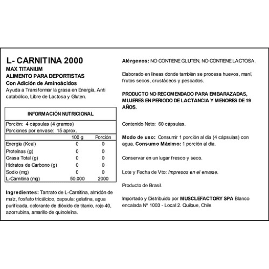 L-CARNITINA 2000 60 CAPS 2