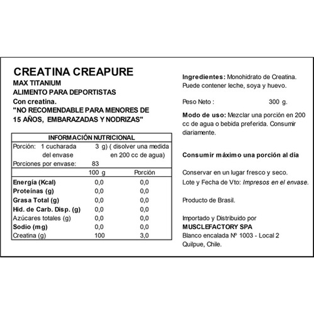 CREATINA CREAPURE 250G RAMON DINO