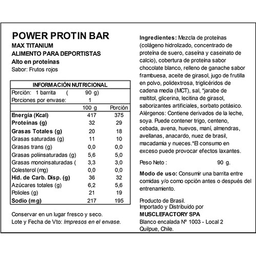 POWER PROTEIN BAR (8 UNIDADES) 2