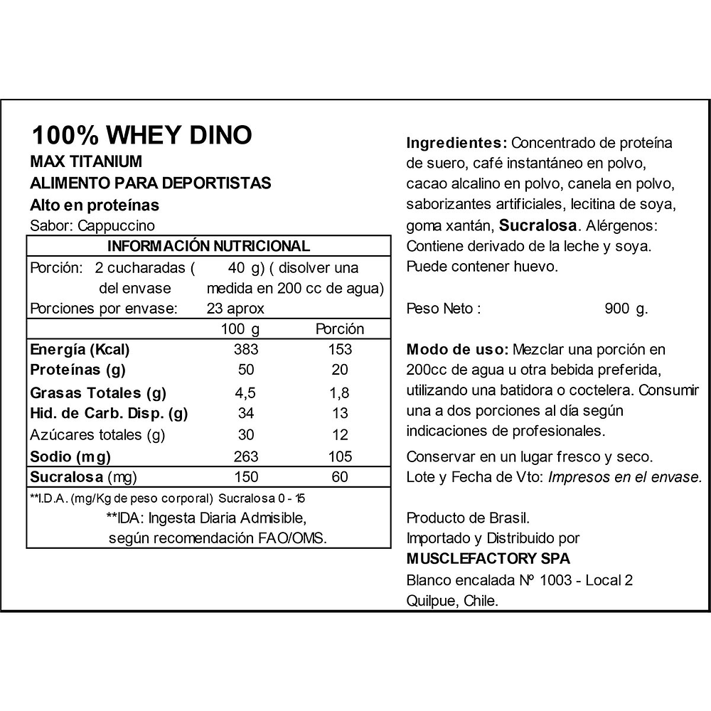 100% WHEY RAMON DINO 900G