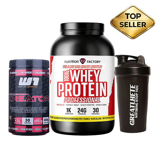 100% WHEY PROTEIN PROFESSIONAL + PRE ENTRENO KREATOR + SHAKER DE REGALO 1