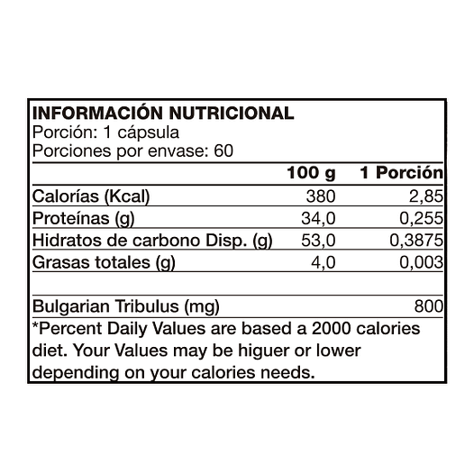 PRO-HORMONAL TRIBULUS TERRESTRIS  800 mg MuscleFactory – 60 Cápsulas 2
