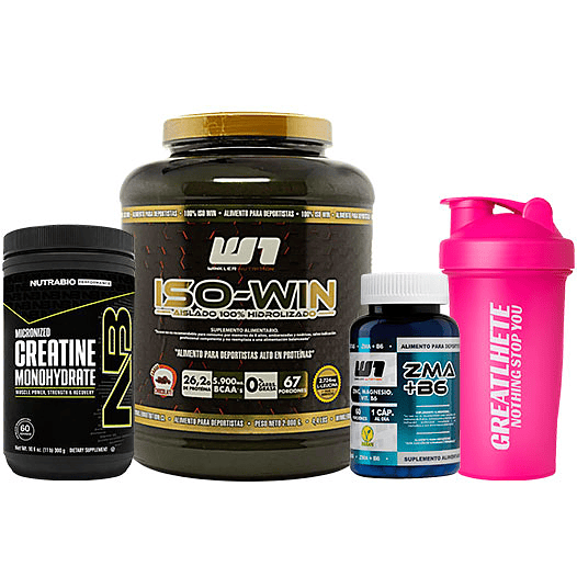 PROTEÍNA ISO-WIN + CREATINA NUTRABIO + ZMA + SHAKER DE REGALO 1