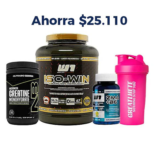 PROTEÍNA ISO-WIN + CREATINA NUTRABIO + ZMA + SHAKER DE REGALO 1