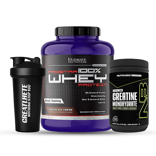 PROSTAR 100% WHEY + CREATINA NUTRABIO + SHAKER DE REGALO 1