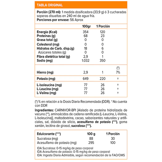 CARNIVOR HYDROLYZED BEEF PROTEIN ISOLATE 4,19LB 3