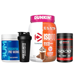 PROTEÍNA ISO 100 + CREATINA MONOHIDRATADA + PRE ENTRENO CBUM Y SHAKER DE REGALO