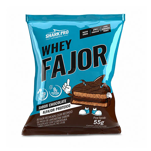 WHEY FAJOR (ALFAJOR PROTEICO)  SHARK PRO 55G 1