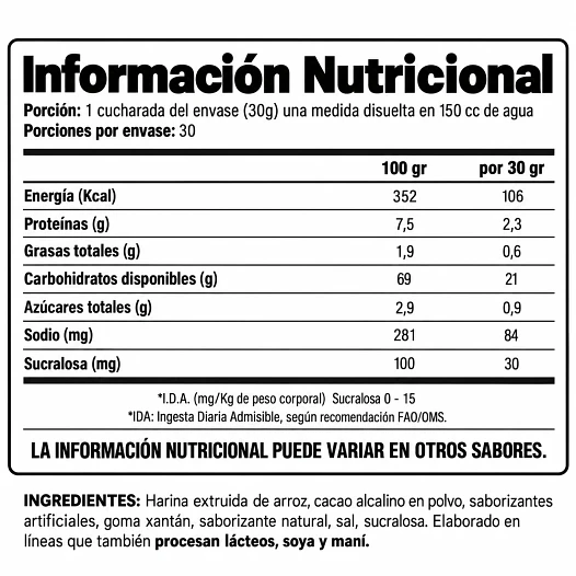 CARBOHIDRATO CREMA DE ARROZ 900GR LOADING UP 2