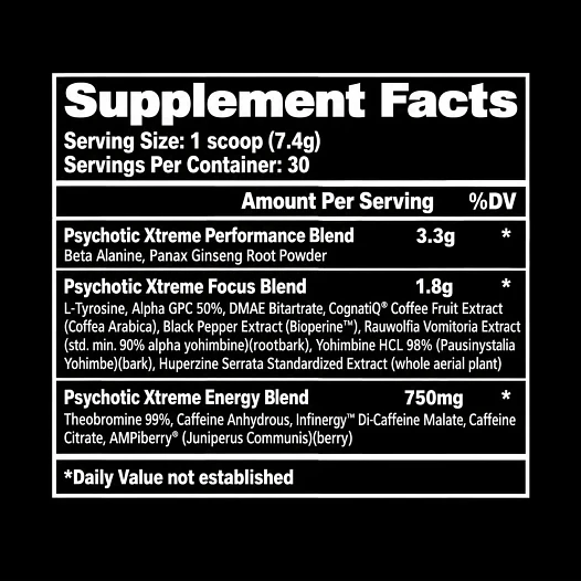 PSYCHOCIT XTREME INSANE LABZ 30 SERVINGS + LLAVERO SAWII PORTA PROTEINA DE REGALO 3