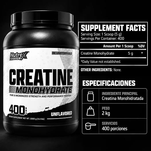 CREATINA MONOHIDRATADA MICRONIZADA 2KG NUTREX 2