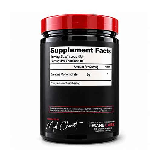 CREATINA MONOHIDRATADA MICRONIZADA 500GR INSANE LABZ 2