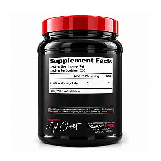 CREATINA MONOHIDRATADA MICRONIZADA 1000GR INSANE LABZ 2
