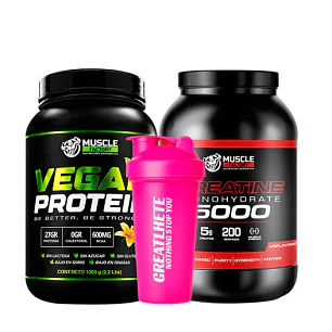VEGAN PROTEIN 1KG + CREATINA MONOHIDRATADA 1KG + SHAKER DE REGALO