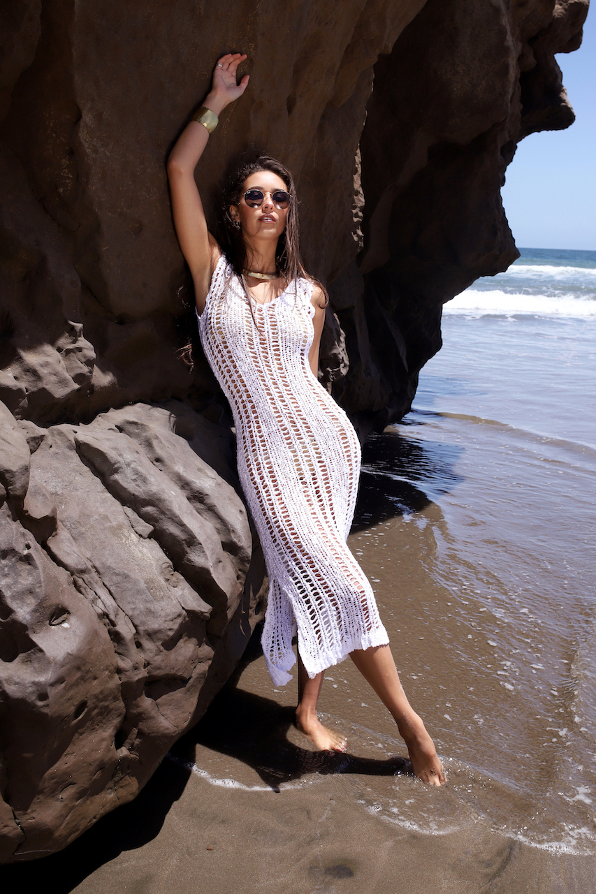 Vestido Long Popcorn Blanco