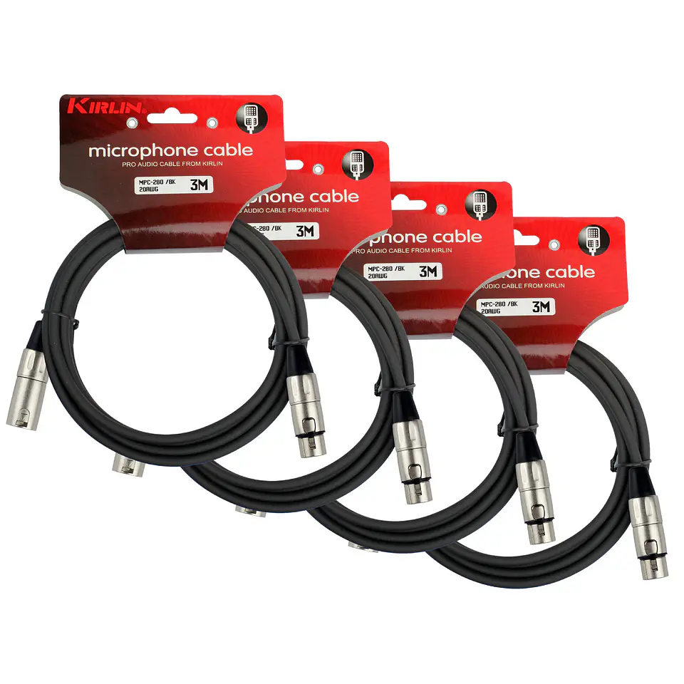 Pack 4 Cables Microfono Xlr De 3 Mts Kirlin 1