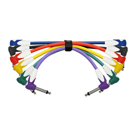 Pack 6 Cables Plug-Plug Angulo Colores 0.3 Mts Lg6-243-6