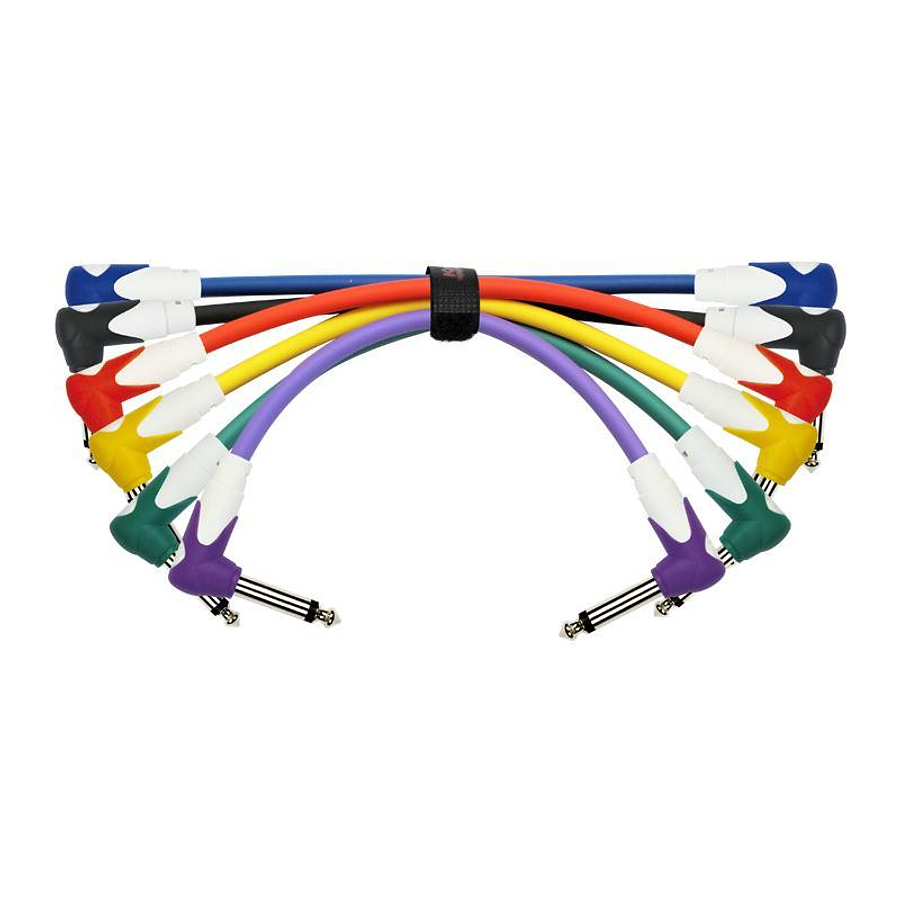 Pack 6 Cables Plug-Plug Angulo Colores 0.3 Mts Lg6-243-6