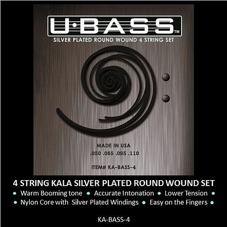 Set 4 Cuerdas U-Bass Kala Metal Round Wound Ka-Bass-4